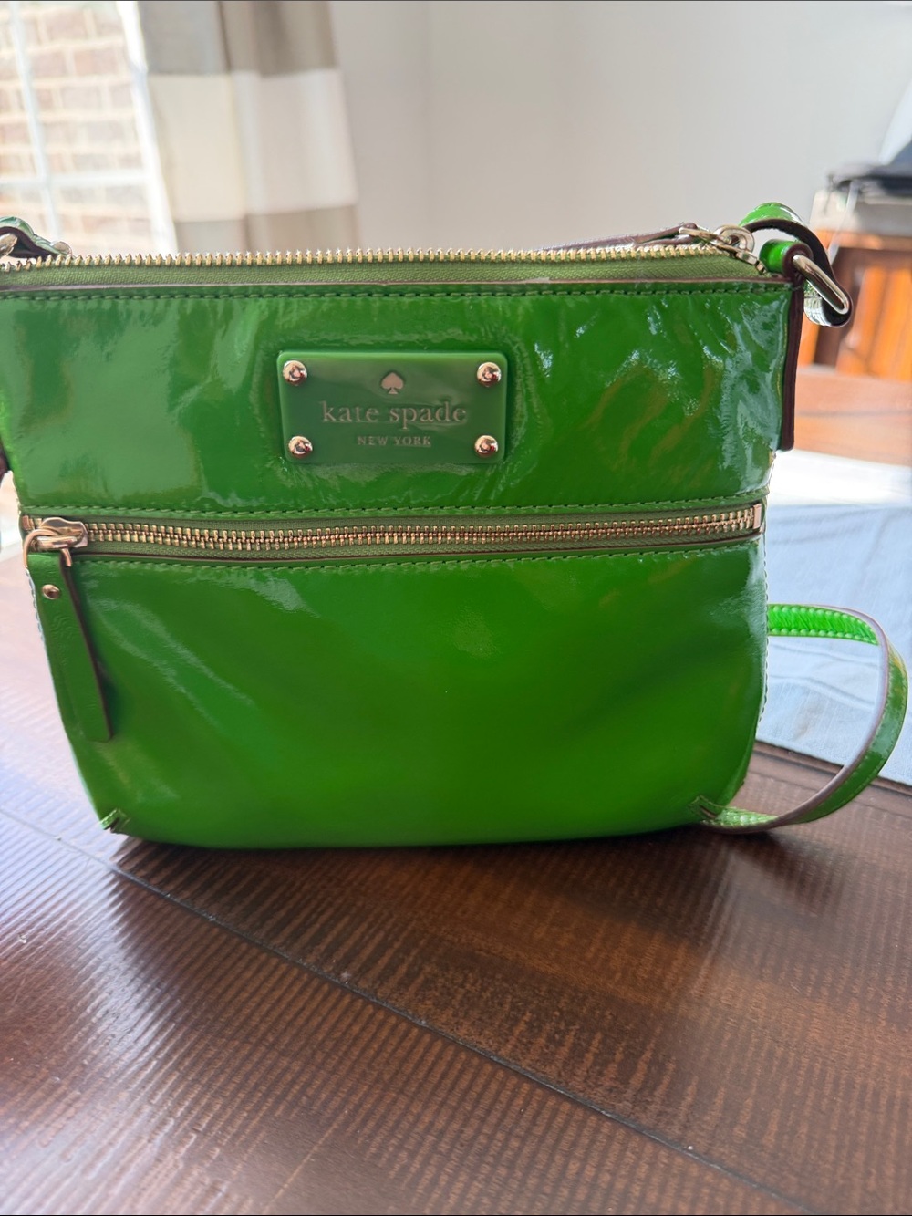 kate spade Glossy Patent Crossbody Bag in Bright Green